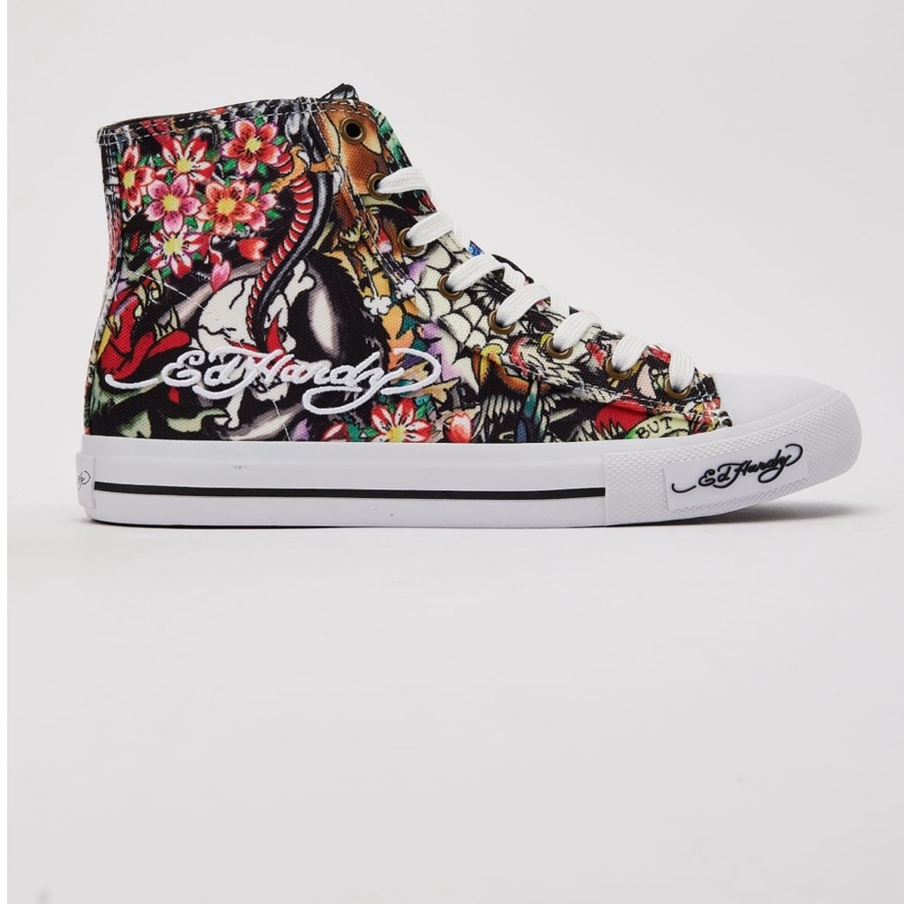 Ed Hardy Women's Multicolor Graphic High-Top Sneakers
